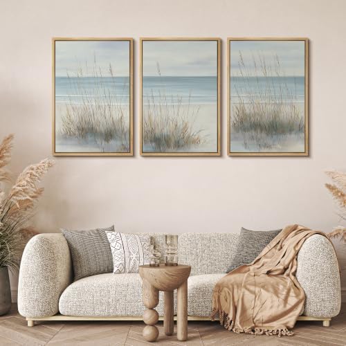 MUDECOR Framed Canvas Print Wall Art Set Coastal Dune Grass - Image 2