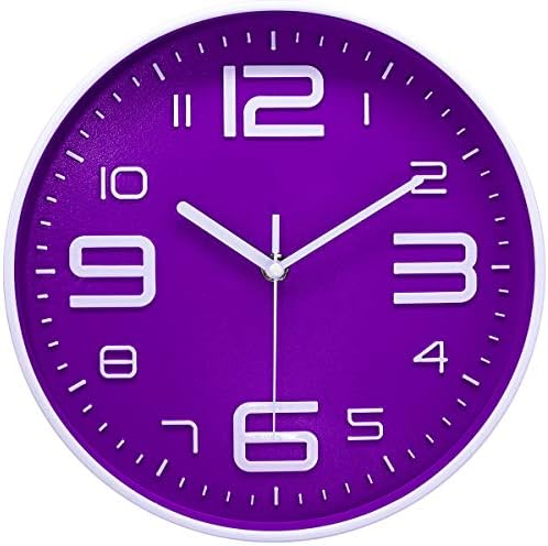 45MinST 10 Inch 3D Number Dial Face Modern Wall Clock, Silent Non-Ticking Round by 45MinST
