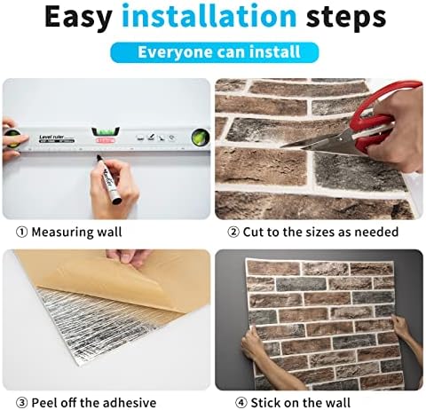 Art3d 10-Pack Durable Faux Brick Peel and Stick 3D Wall Panels - Image 6