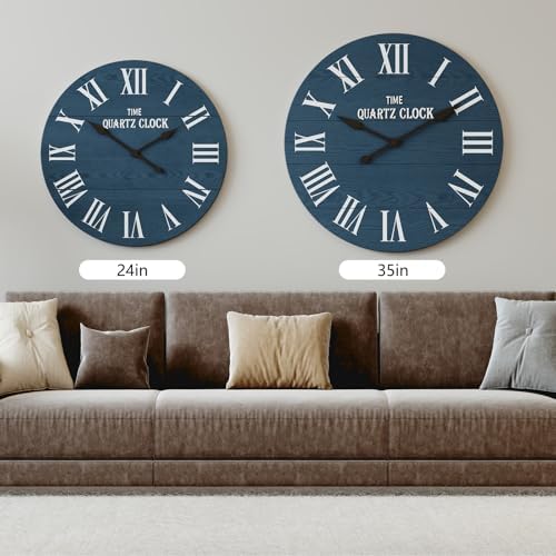 ARTPOWER 24” Large Farmhouse Wall Clock - Image 3