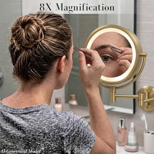 JERDON Hardwired Wall-Mount Makeup Mirror - Image 4
