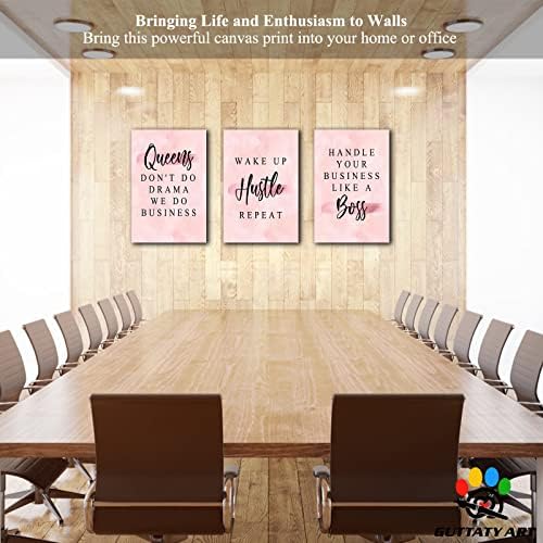 Office Wall Art-3 Panel Motivational Wall Art, Inspirational Quotes Canvas Art - Image 2