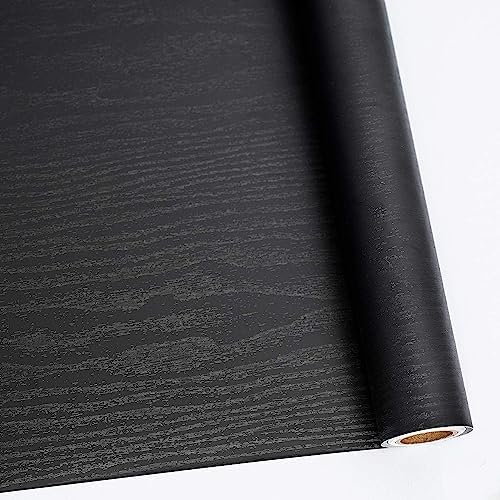 Abyssaly Black Wood Contact Paper Peel and Stick Wallpaper by Abyssaly