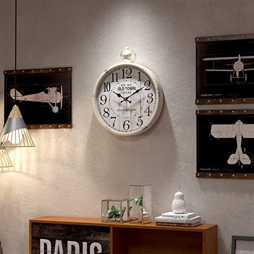 Menterry Retro Farmhouse Wall Clock. White Vintage Antique Style - Image 7