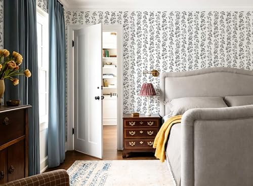 Heroad Grey Wallpaper Vintage Peel and Stick Wallpaper Leaf Contact Paper - Image 6
