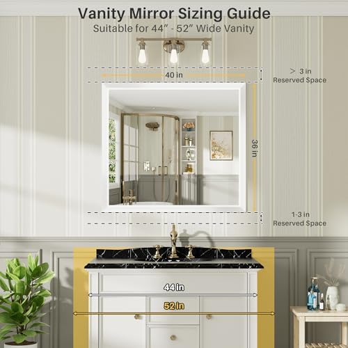 Briivue Bathroom Wall Mirror, 40x36 Inch - Image 2