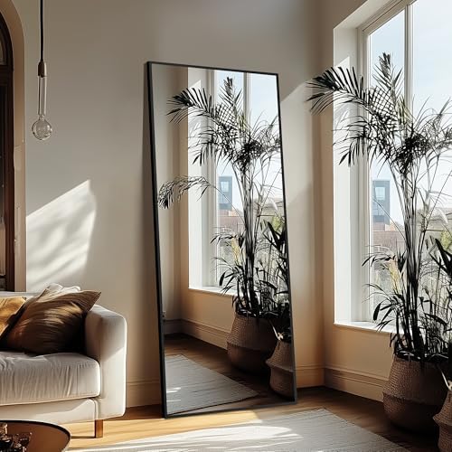 Delma Full Length Mirror with Stand, 70x35 Black Floor Mirror - Image 6