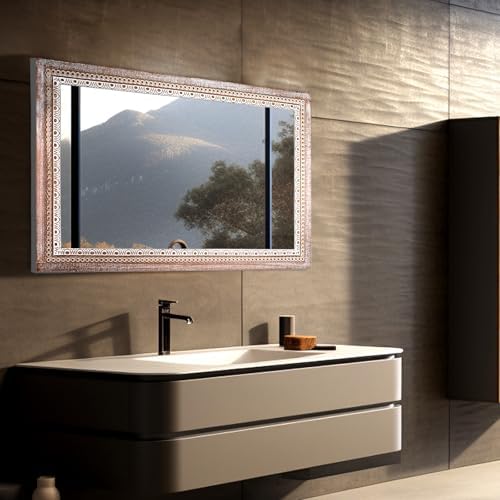 24x36 Inch Wooden Rectangular Wall Mirror, Farmhouse Mirrors - Image 2