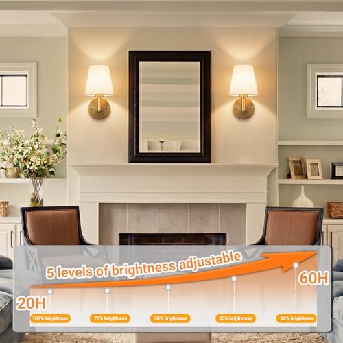 Nekhung Battery Operated Wall Sconce, Peel and Stick Sconces Set of 2 - Image 6