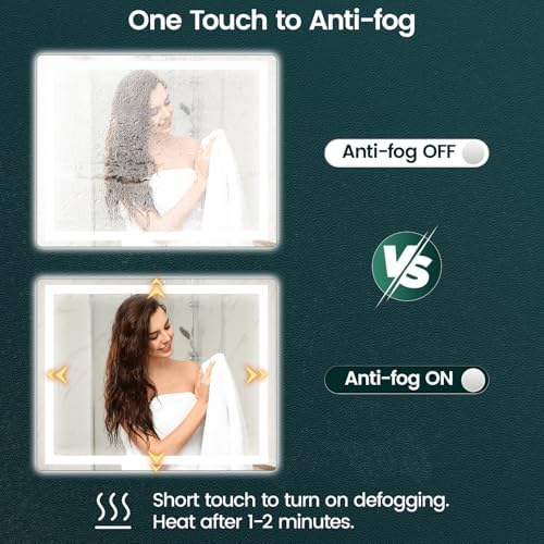 Memobarco 32" x 40" LED Bathroom Mirror - Image 6