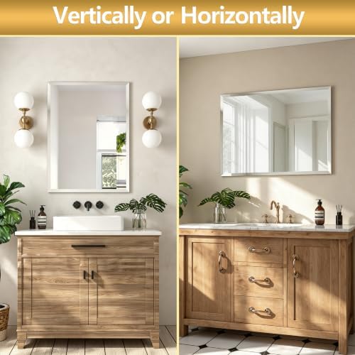 36" x 24" Beveled Edge Frameless Rectangle Mirror - Image 3