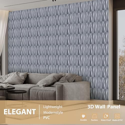 Heikki 30 Pack 3D Wall Panel for Interior Wall Décor, PVC Flower Textured Wall - Image 2