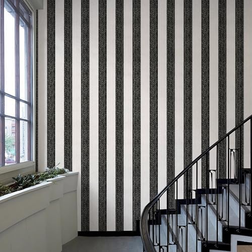 Black Stripe Peel and Stick Wallpaper 15.7" x 118" - Image 4