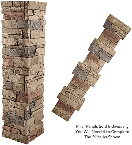 GenStone Faux Stacked Stone Peaked Pillar Cap 13.5" x 13.5" x 1.75" in Desert - Image 2