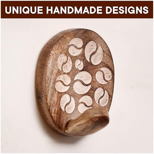 Indian Shelf 6 Piece Wooden Adhesive Wall Hooks - Image 2