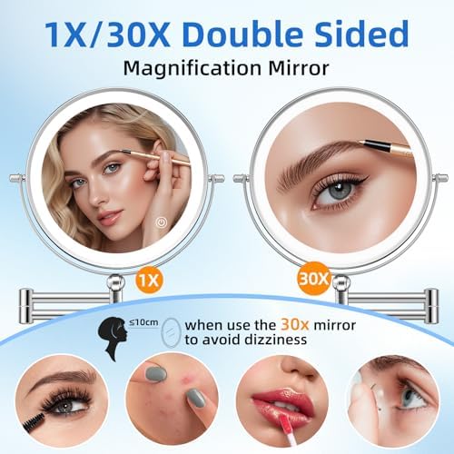 9"Wall Mounted Makeup Mirror - Image 4