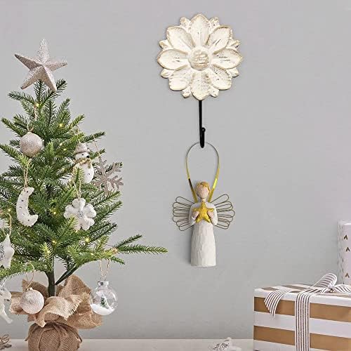dwellington Decorative Boho Flower Towel Hooks, Farmhouse Boho Coat Rack Hooks - Image 5