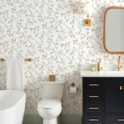 Orainege Vintage Floral Peel and Stick Wallpaper Beige and White Wallpaper - Image 3