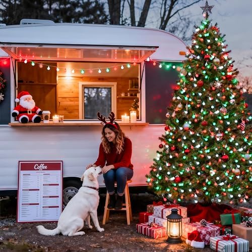 JMEXSUSS 33ft 100 LED Globe Red White and Green Christmas String Lights - Image 4