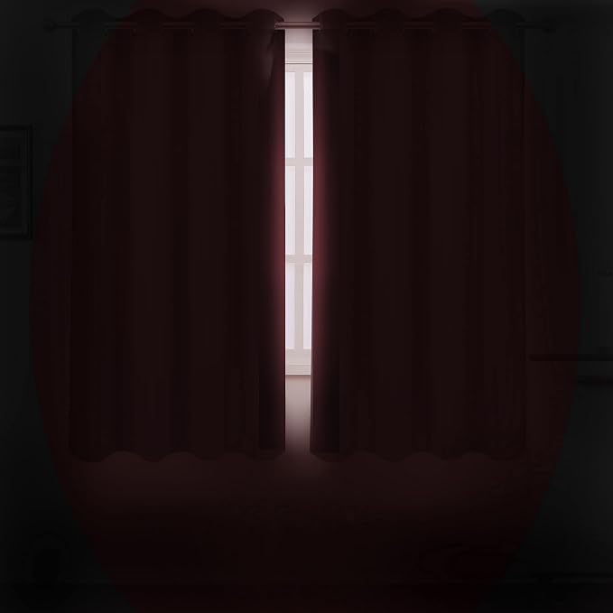 LEMOMO Red Thermal Blackout Curtains/52 x 72 Inch/Set of 2 Panels Room - Image 3