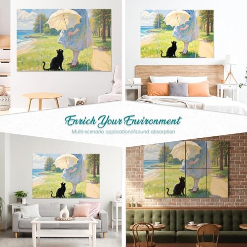 Mollywell Art Acoustic Panels, 48x32 in, Umbrella and Seaside - Image 6