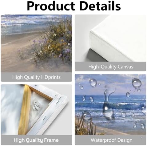 sea Beach Canvas Wall Art Ocean Nature large Framed decor HD High-definition - Image 4
