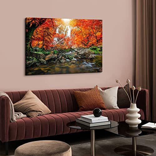 Mountain Waterfall Canvas Wall Art Tropical Forest Pictures Wall Decor - Image 4