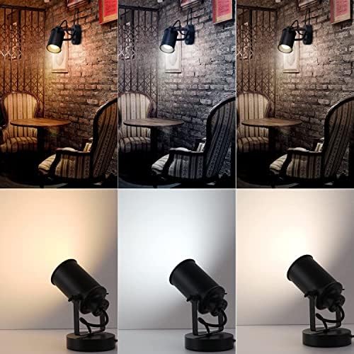 Industrial Wall Lamp with Plug in Cord, Adjustable Retro Black Wall Lamp - Image 6