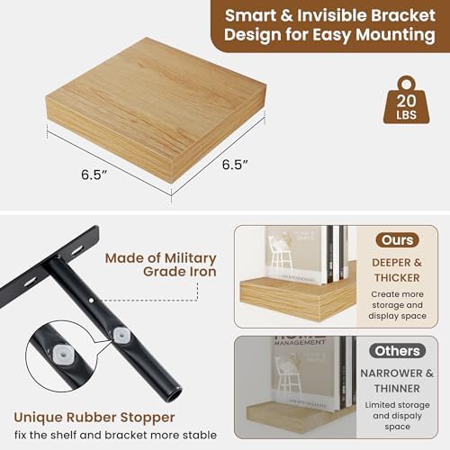 Floating Shelves for Wall, Wall Mounted Wood Shelves - Image 3