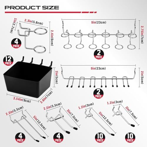 300-Piece Pegboard Hook Set, Pegboard Organizer Accessories - Image 4