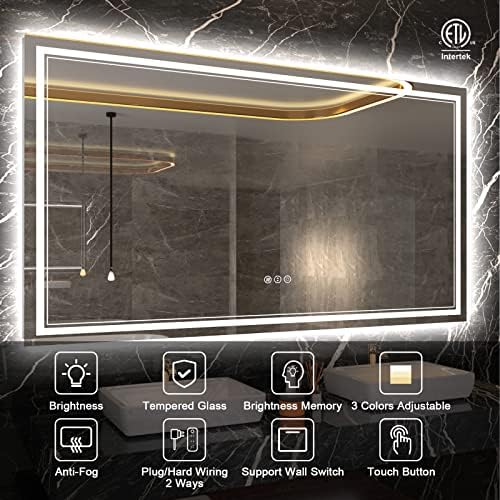 60x36 Inch LED Bathroom Mirror - Image 2