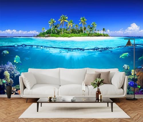 Toolhom Tropical Islands and Coral Reefs, Waterline Split Landscape Mural - Image 4