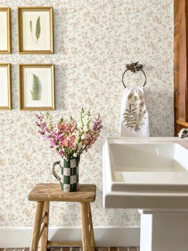 Peel and Stick Wallpaper for Nursery Brown Cherry Blossom Waterproof - Image 2