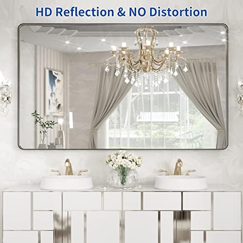 WEER Black Bathroom Vanity Mirror 60X36 Inch - Image 2