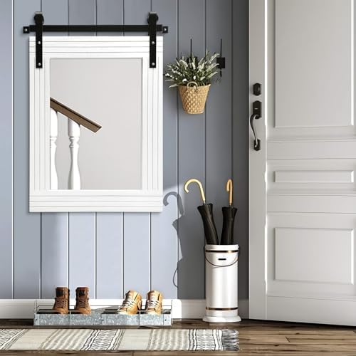 AAZZKANG Wood Framed Wall Mirror Large 30"x22" Rectangle Vanity Mirror Decor - Image 7