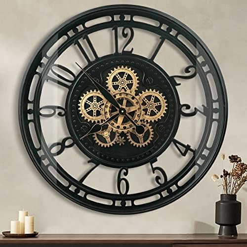 Real Moving Gears Wall Clock Large Modern Metal Clocks - Image 2