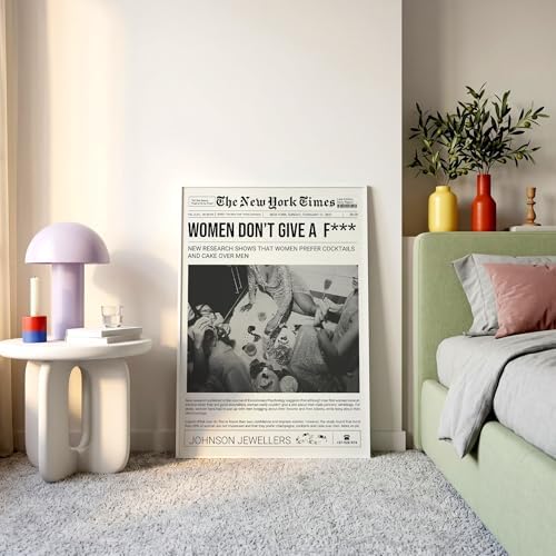 Vintage Black And White Wall Art 16x20in White Framed Trendy Girly Newspaper - Image 7