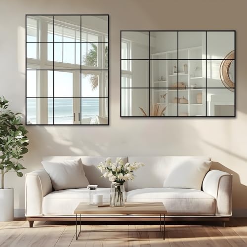 Antok Wall Mirror, Metal Framed Wall Mounted Mirror, Hanging or Leaning - Image 3