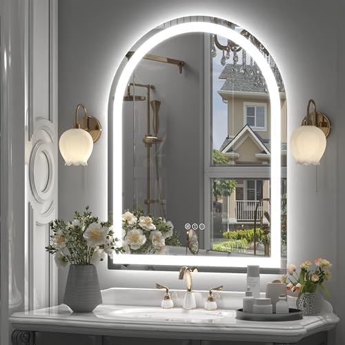 24x32 Inch Arched LED Bathroom Mirror by CHARMOR