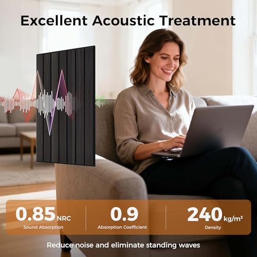TO-TH Sound Proofing Panels Peel and Stick Wall Panel 12Pack, Rustic Walnut - Image 3