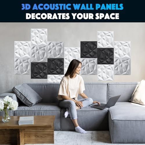 Acoustic 3D Wall Panels, 24 Pack Sound Proof Felt Panels - Image 5