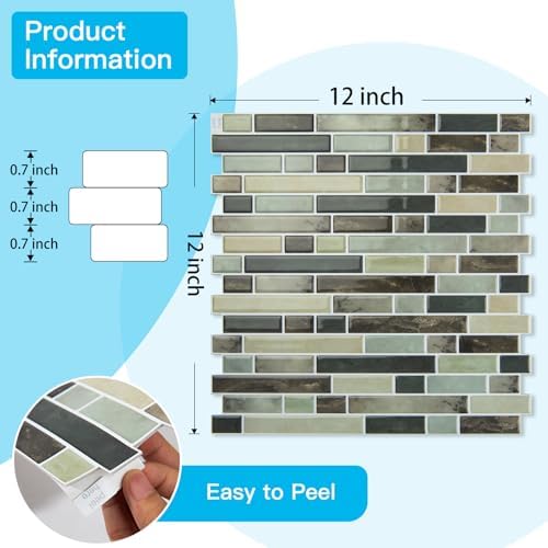 Art3d Linear Design Tile Peel and Stick Backsplash, Dark Brown - Image 6