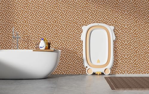 HAOKHOME Boho Peel and Stick Wallpaper Geometric Caramel Terracotta Modern - Image 4