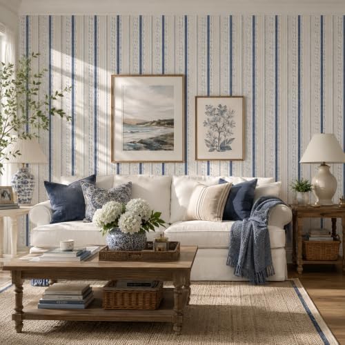 GloryTik Peel and Stick Wallpaper, Ikat Inspired Removable Wall Mural, Self - Image 3