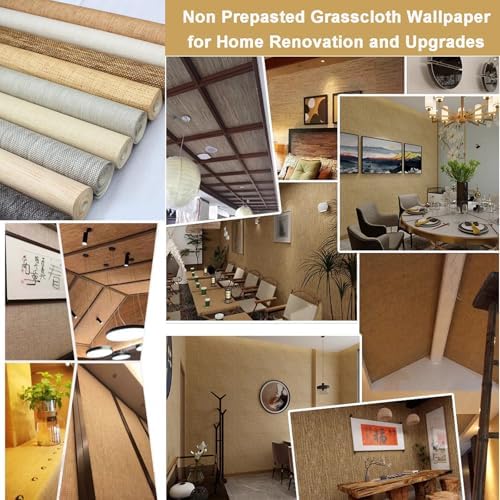 Grasscloth Wallpaper Textured Woven Wallcovering, Natural Plant Fiber Contact - Image 5