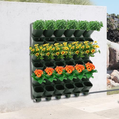 Self Watering Planters with Timer and Rain Sensor, 36-Pocket Wall Mounted - Image 3