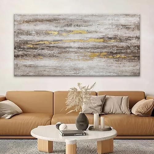 YISXINOAG Brown Grey White Abstract Wall Art Modern Contemporary 29"X58" - Image 3