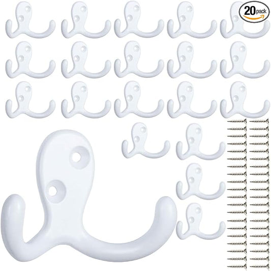 IBosins 20 Pack Heavy Duty Coat Hooks Wall Mounted by IBosins