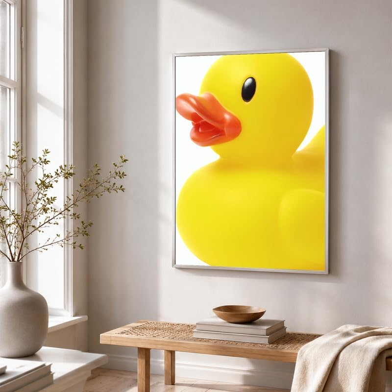 InkFlow Posters Yellow Rubber Duck Canvas Poster - Image 3