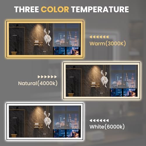LOAAO 84"X32" LED Bathroom Mirror Black Framed - Image 6